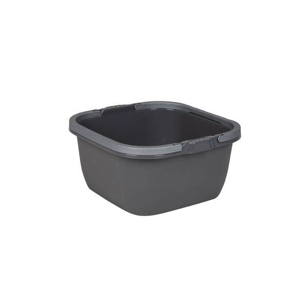 Bo-Camp Square Washing Bowl 13L Grey | Compact Camping Washing Up Basin