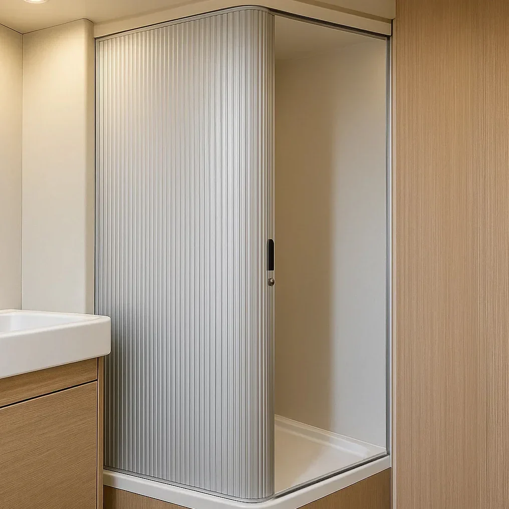 Tambour Shower Door Silver