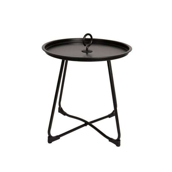 Bo-Camp Industrial Collection Palmetto Side Table – Removable Tray Top & Carry Handle