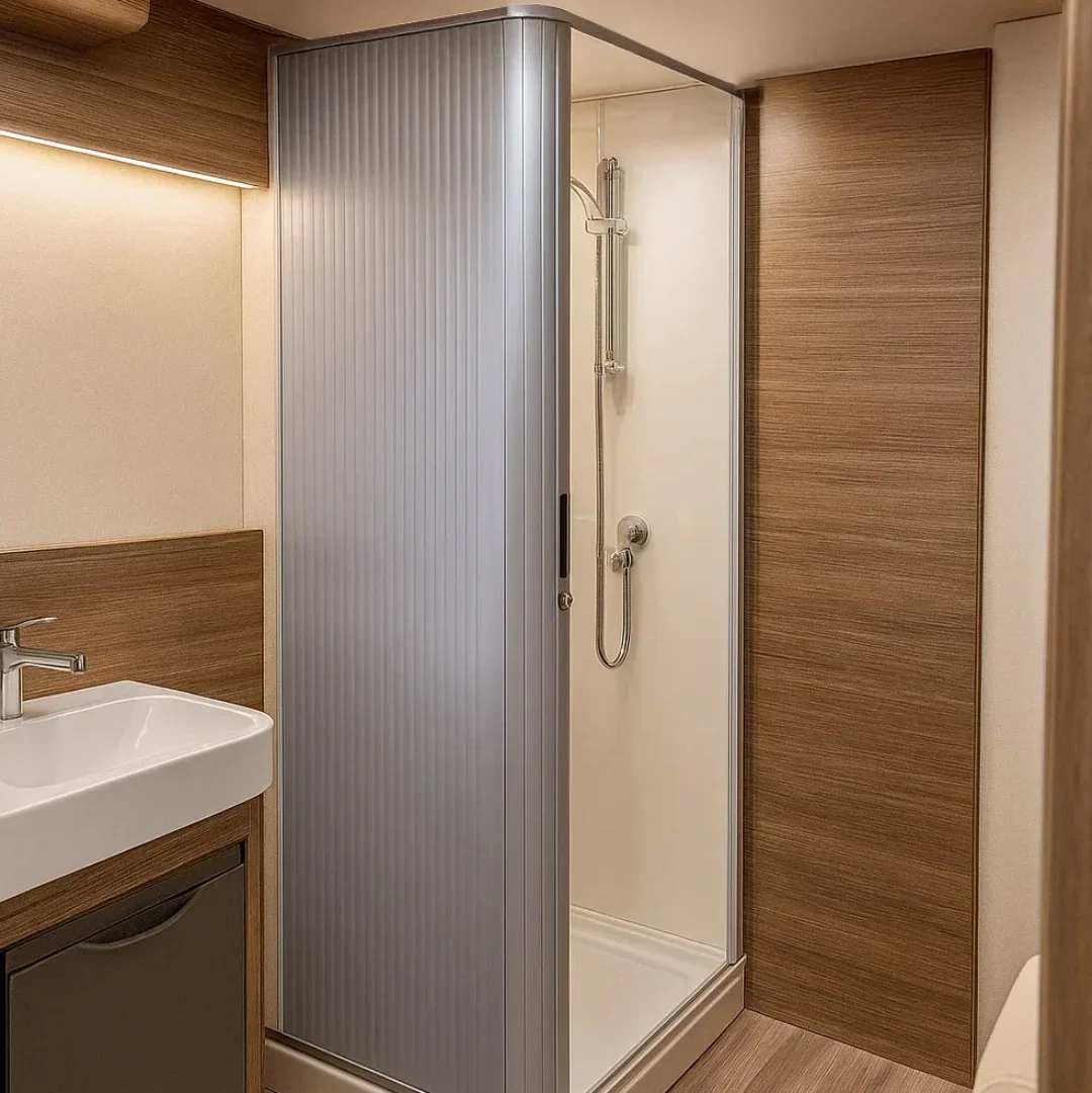 Tambour Shower Door Silver