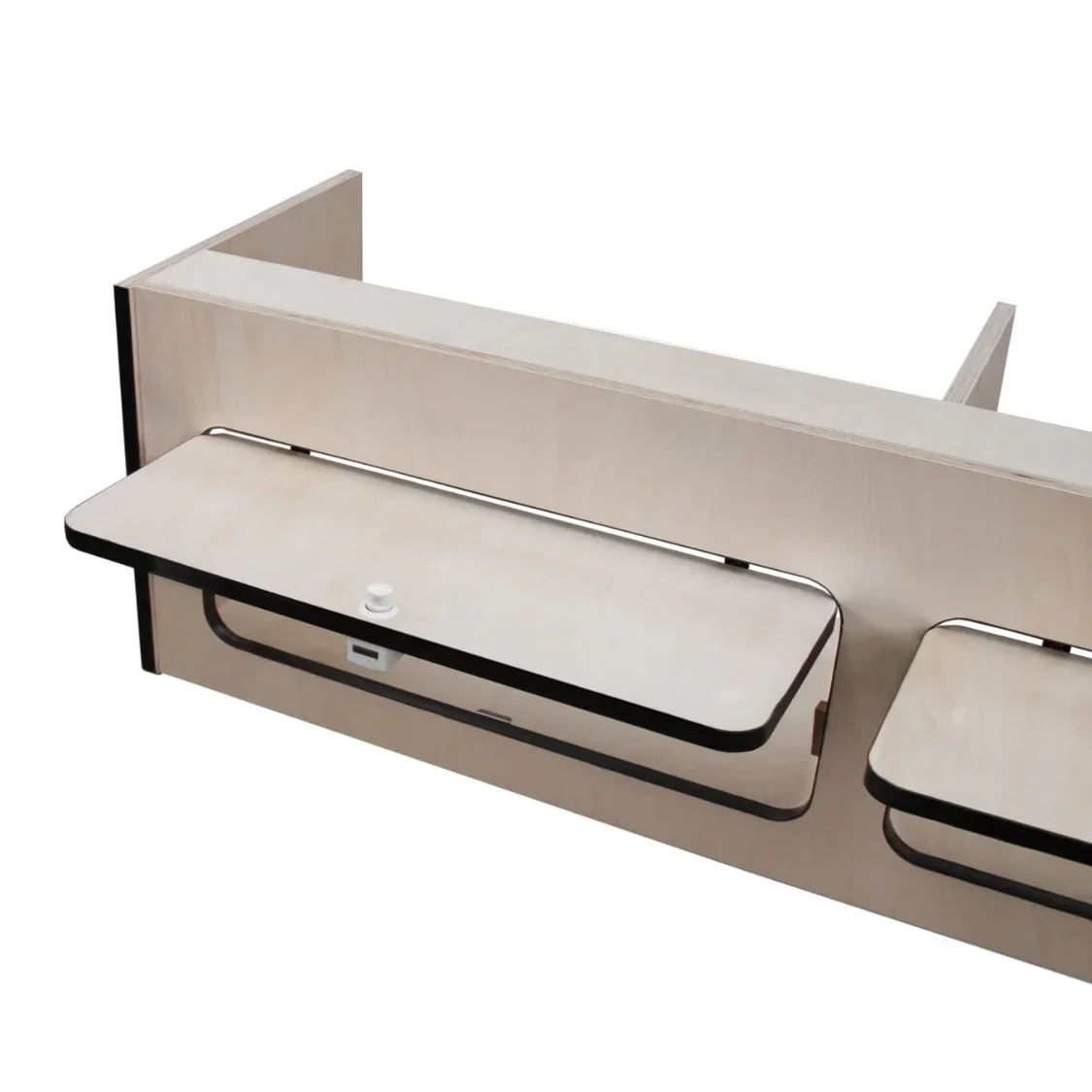 Overhead Camper Cabinet with Black Trim 120cm x 35cm x 35cm