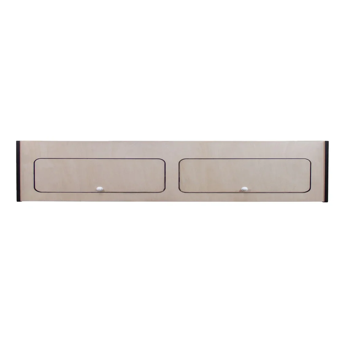 Overhead Camper Cabinet with Black Trim 120cm x 25cm x 25cm