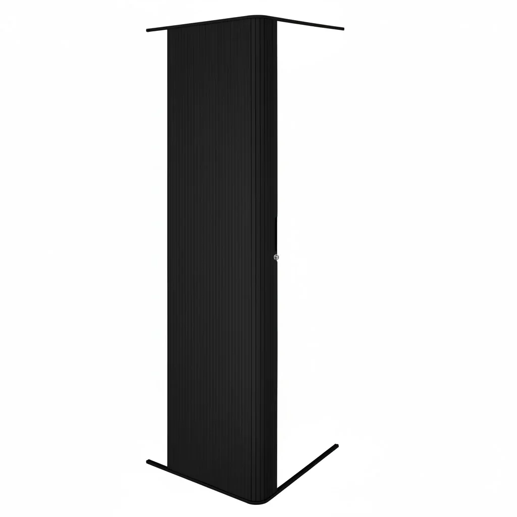 Tambour Shower Door Black
