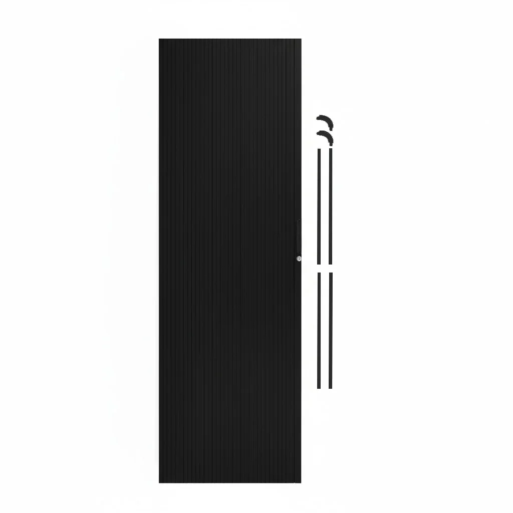 Tambour Shower Door Black