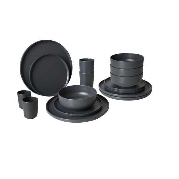 Bo-Camp Industrial Collection Patom Tableware Set 16 Piece Anthracite