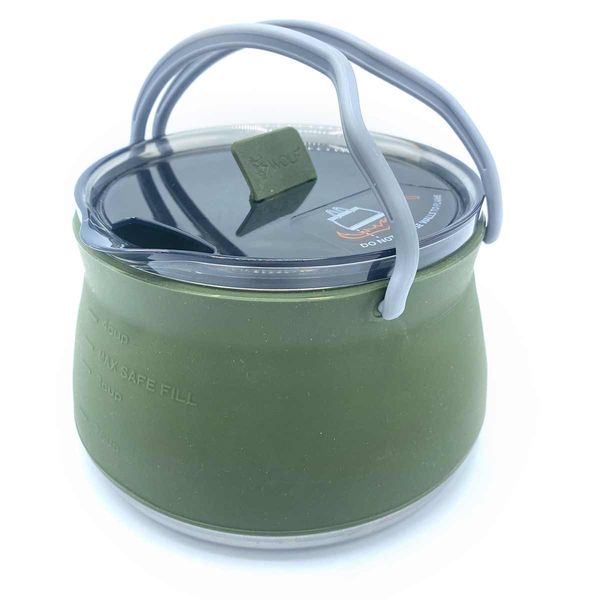 Wolf Outdoors EzyStow Collapsible Kettle 1L – Olive Green