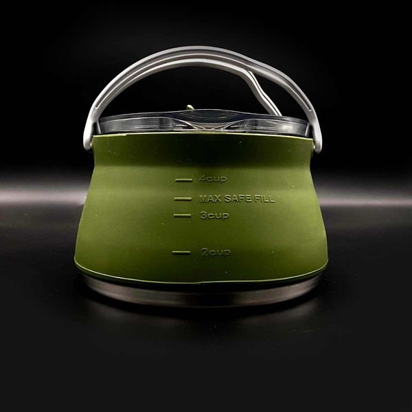 Wolf Outdoors EzyStow Collapsible Kettle 1L – Olive Green