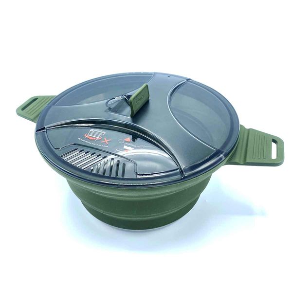 Wolf Outdoors EzyStow Collapsible Cooking Pot 2.5L – Olive Green