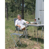 Crespo AL/302 Folding Camping Stool & Footrest Dark Grey