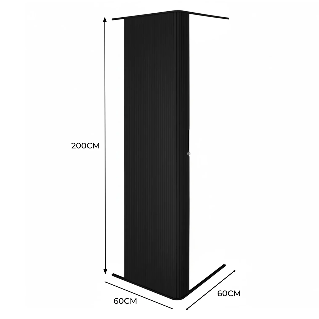 Tambour Shower Door Black