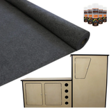 MDF Camper Van Kitchen Unit with Grey 11sqm Anthracite Van Lining & Glue