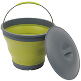 Outwell Collaps Foldable Bucket with Lid Green | 7.5L Collapsible Camping Bucket