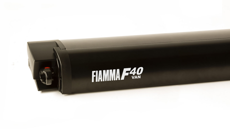 Fiamma F40van Deep Black cassette close-up on white background