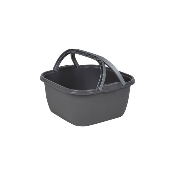 Bo-Camp Square Washing Bowl 13L Grey | Compact Camping Washing Up Basin