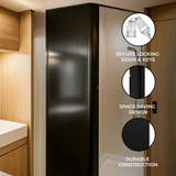 Tambour Shower Door Black