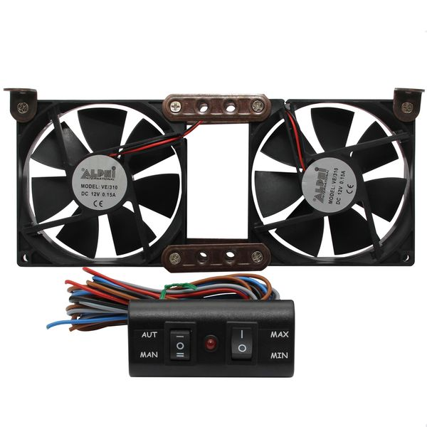 MCR Double Fridge Fan 12V | Automatic Caravan & Motorhome Fridge Cooling Fan Kit