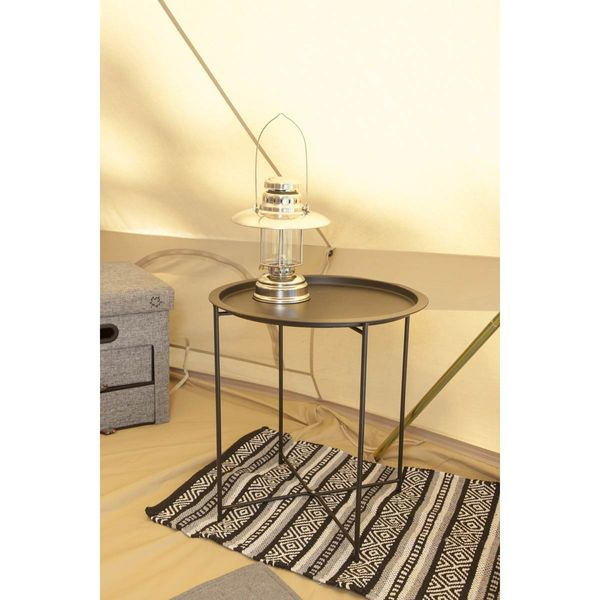 Bo-Camp Industrial Collection Harlem Side Table – Folding Metal Camping Side Table