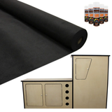 MDF Camper Van Kitchen Unit with Black 11sqm Black Van Lining & Glue