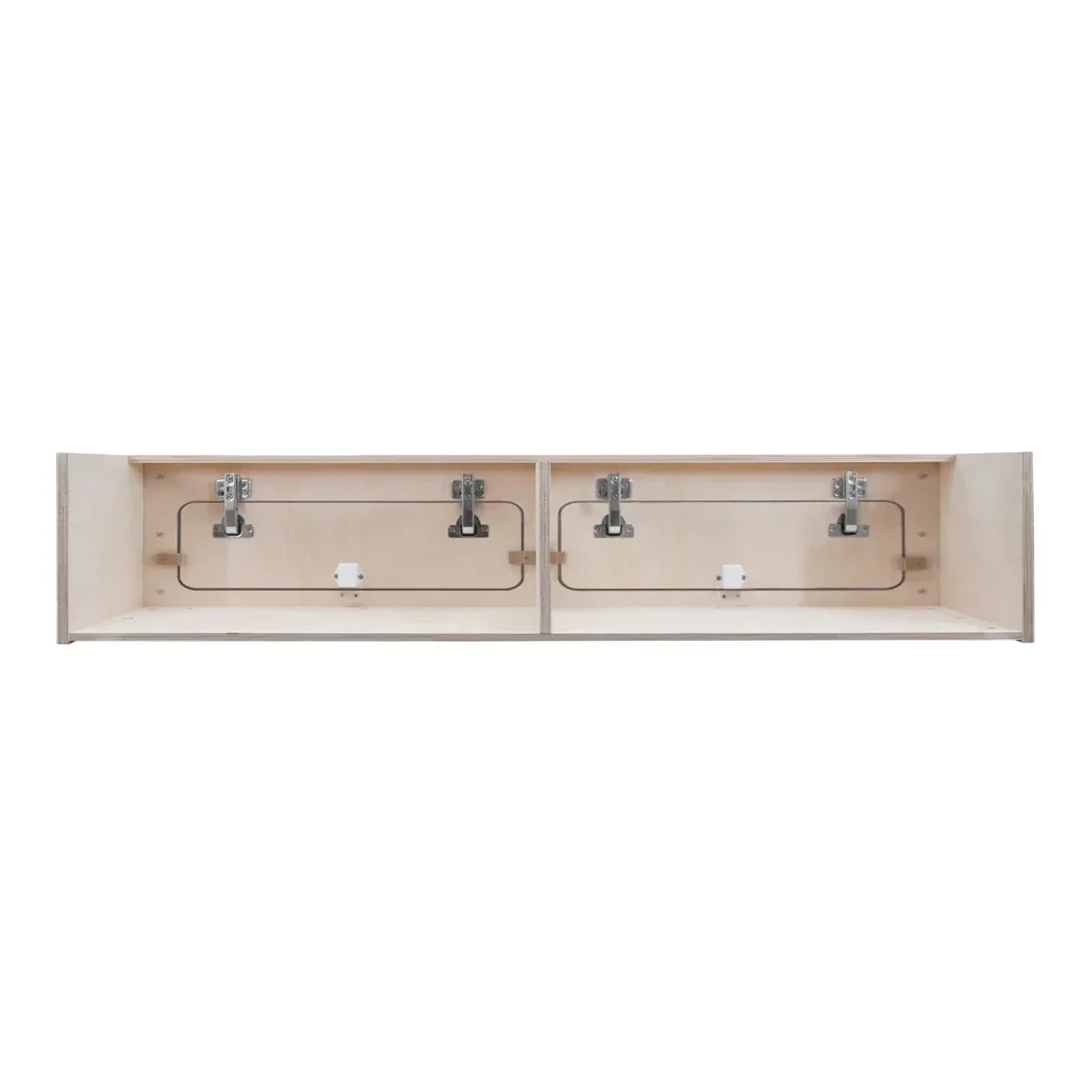 Overhead Camper Cabinet with Black Trim 120cm x 25cm x 25cm