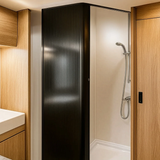 Tambour Shower Door Black