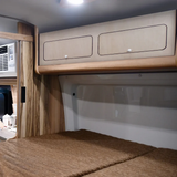 Overhead Camper Cabinet with Black Trim 120cm x 25cm x 25cm