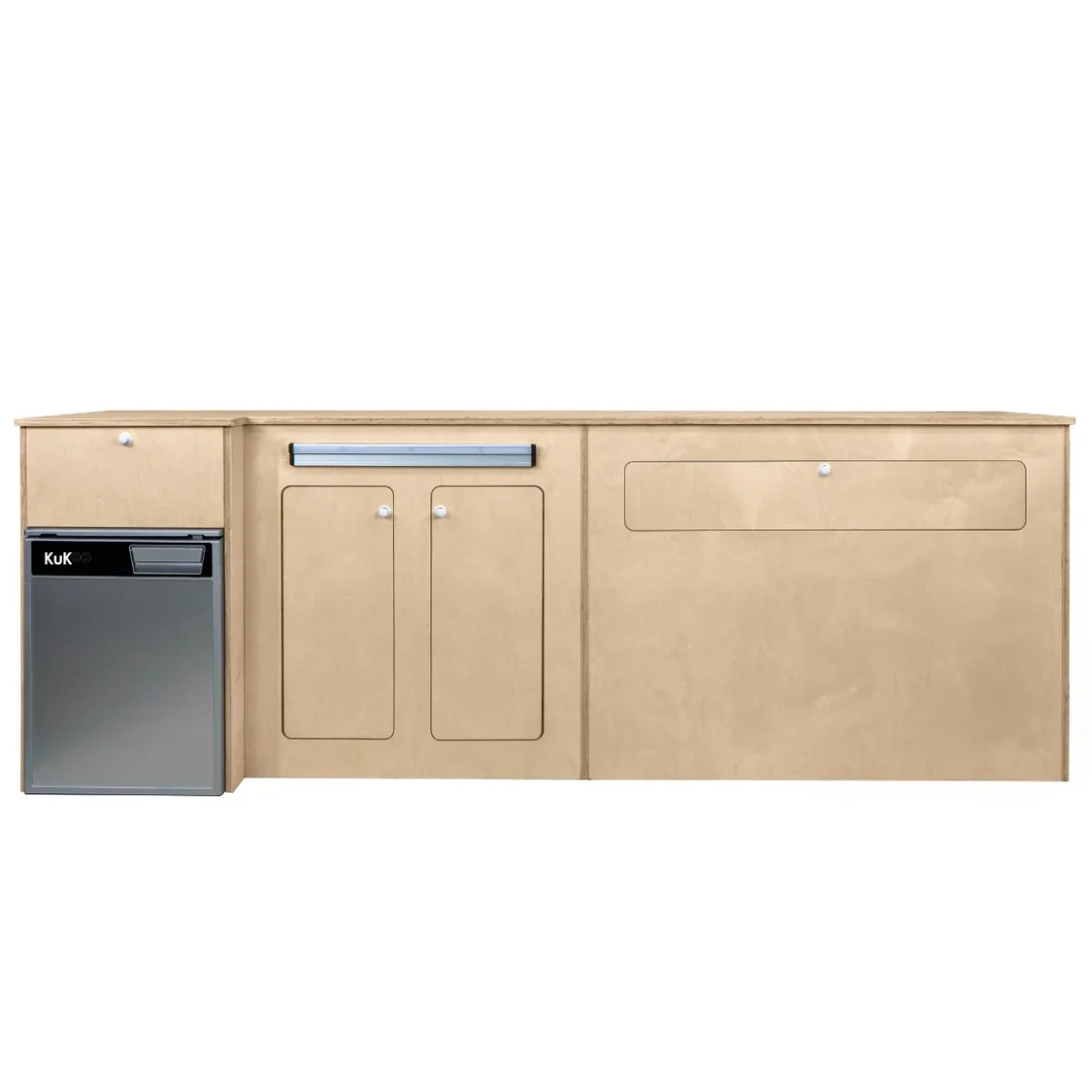 Camper Kitchen Pod with Silver Compressor Fridge RHD