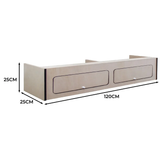 Overhead Camper Cabinet with Black Trim 120cm x 25cm x 25cm