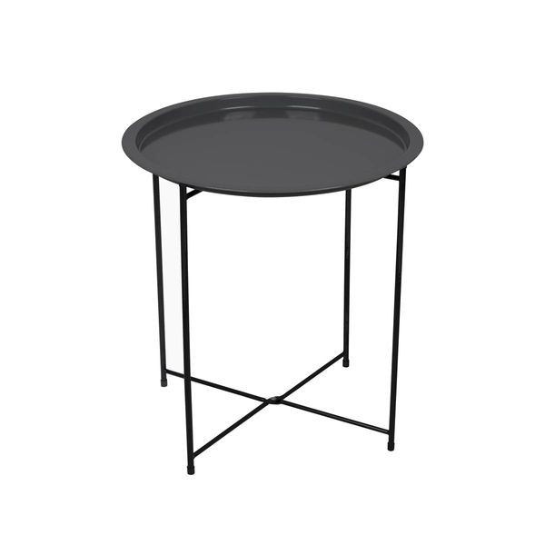 Bo-Camp Industrial Collection Harlem Side Table – Folding Metal Camping Side Table