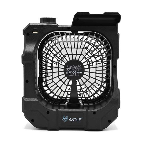 Wolf Outdoors VoltAir 3-in-1 Fan, Light & Power Bank | Rechargeable Camping Cooling Station