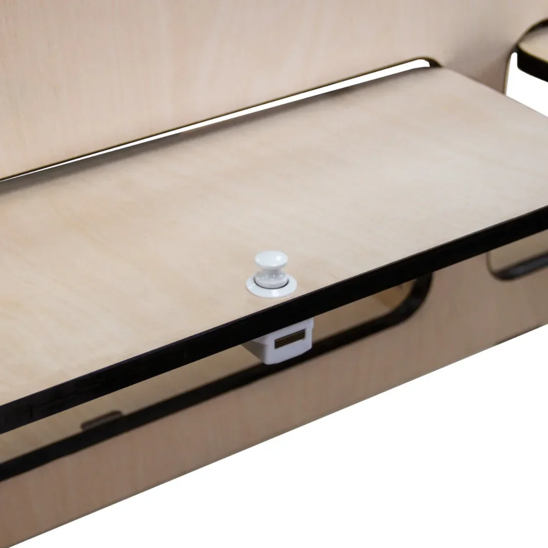 Overhead Camper Cabinet with Black Trim 120cm x 25cm x 25cm