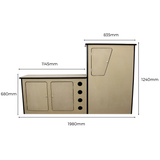 MDF Camper Van Kitchen Unit with 11sqm Silver Van Lining & Glue