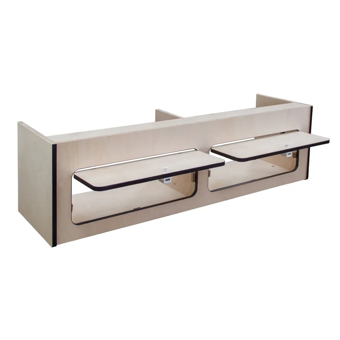 Overhead Camper Cabinet with Black Trim 120cm x 35cm x 35cm