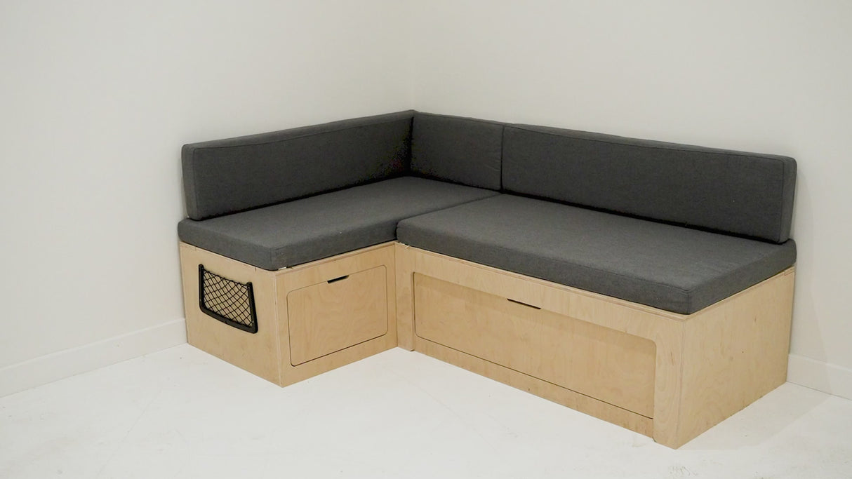L-Shaped Camper Van Bed